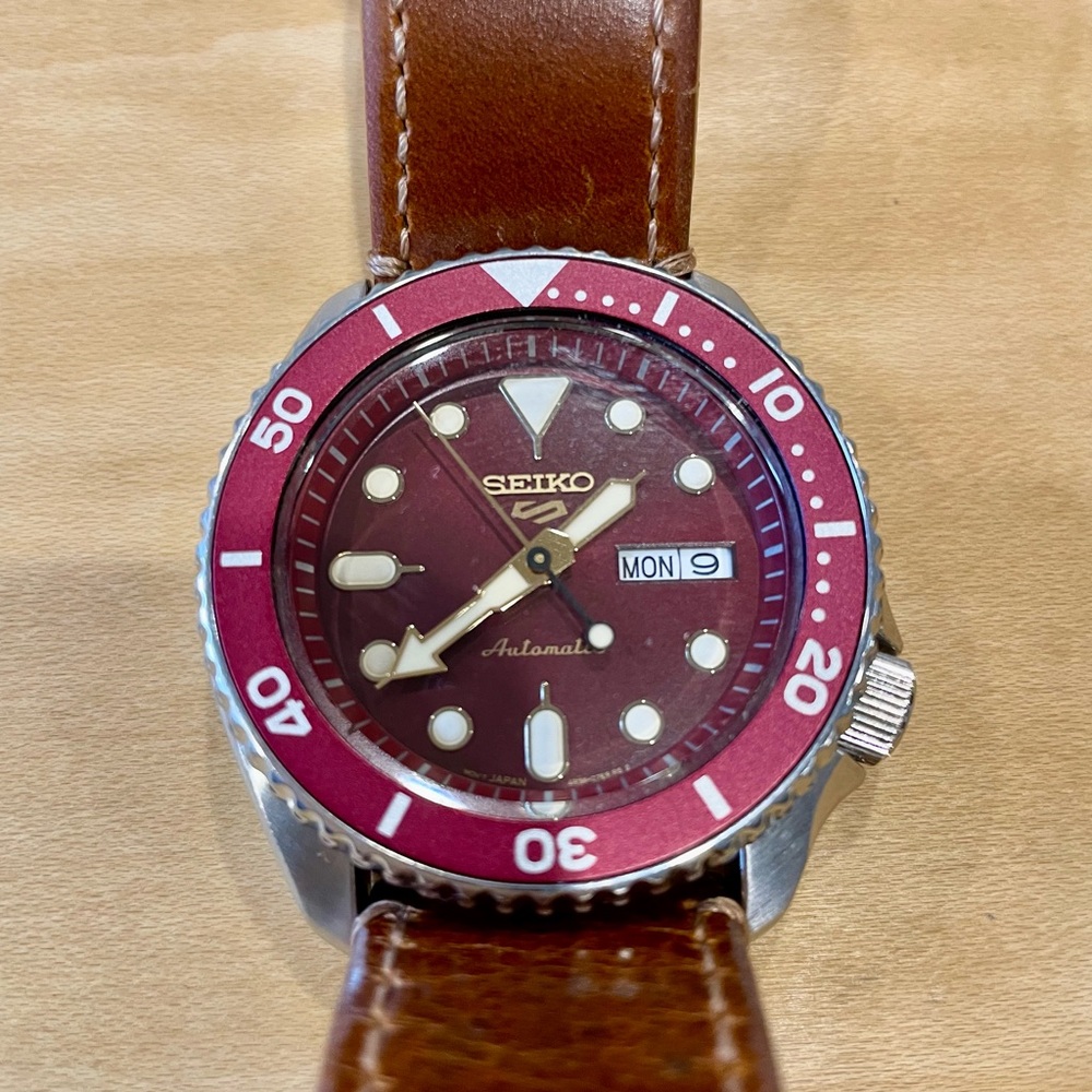 Seiko 5 Burgundy Dial Watch